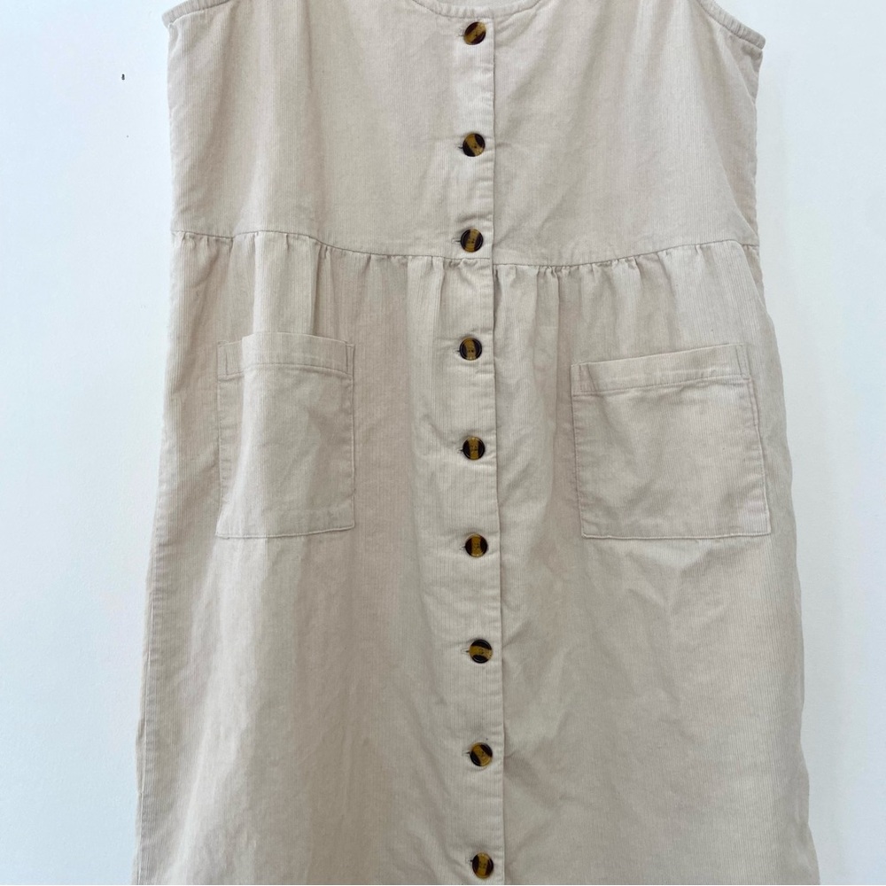 Vtg Two Twenty Jumper Overall Dress Size M Corduroy Cottagecore Prairie Country - Picture 9 of 11